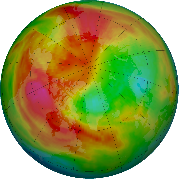 Arctic ozone map for 06 March 2003